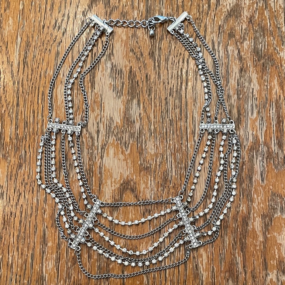 Elegant Silver Multi-Layer Necklace